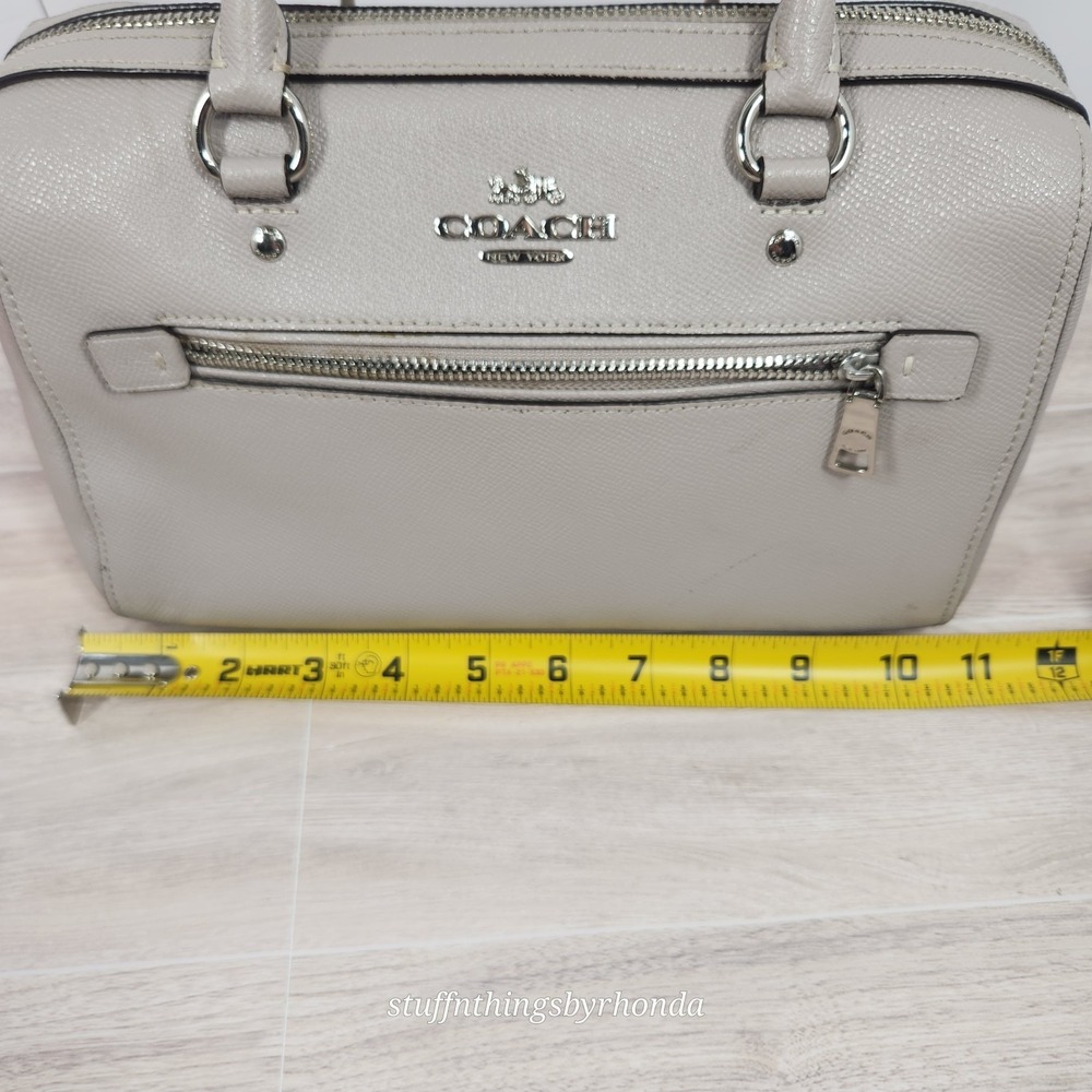Coach Rowan Satchel Bag #79946 In Gray (no strap) Crossgrain‎ Leather Dec 2019 - Picture 7 of 16